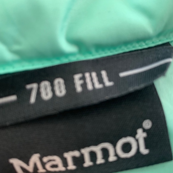 Womens Marmot 700 Fill Duck Down Turquoise Puffer Jacket Size XL - Picture 6 of 16